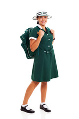 teenage school girl with backpack