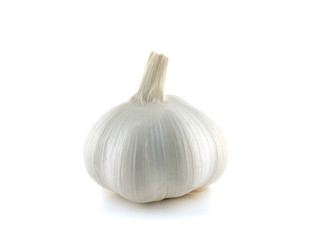Isolated fresh garlic on a white background.