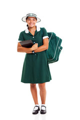 schoolgirl holding a tablet computer