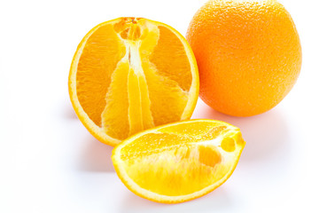 Whole and Cut Orange
