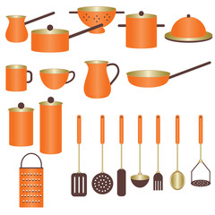 Orange kitchen utensils