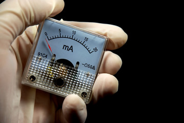 old and analog current and voltage meters