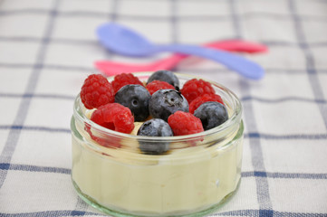 Vanillepudding mit Beeren
