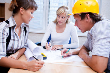 Fototapeta premium team of engineers working