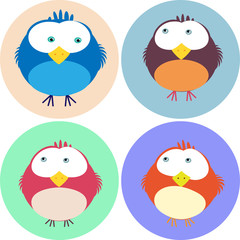 vier verschiedene Birdie Character