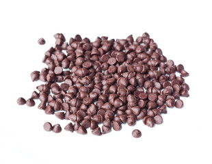 Chocolate chips, isolaed on white background