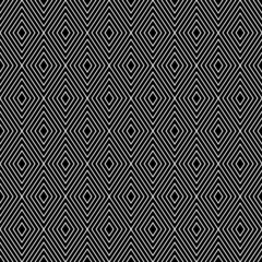 Abstract geometric diamond seamless pattern in black and white