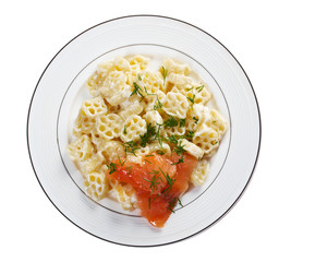 ruote pasta with cream sauce