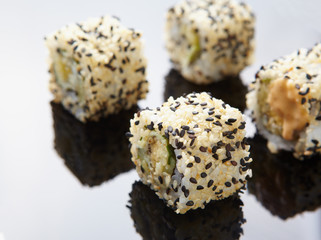 Sesame rolls on mirror