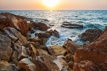 view on sea at sunset
