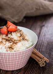 Portion of Rice Pudding with Cinnamon