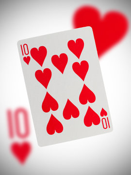 Playing card, ten of hearts