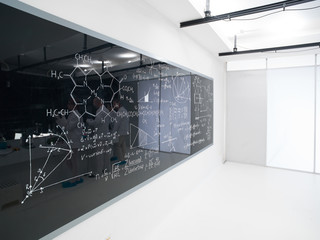 chemistry lab blackboard