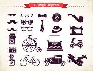 vintage hipster objects collection