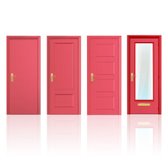Collection of four red doors