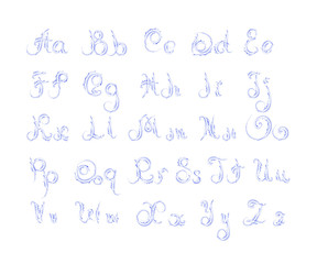 Grunge curl alphabet