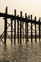 U bein, worlds longest wooden bridge, in Myanmar