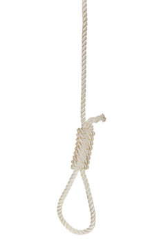 Hanging noose on a white rope