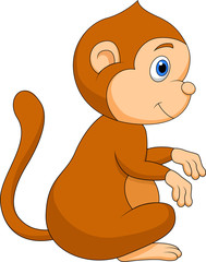 Cute monkey cartoon sitting