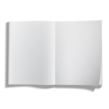 Empty white book isolated on white. 