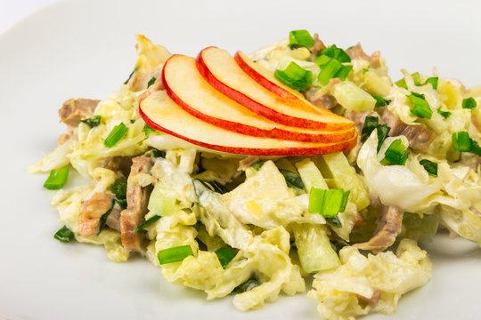meat salad with  apples