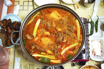 Korean kimchi duck stew