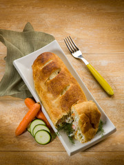 strudel with vegetables, vegetarian food