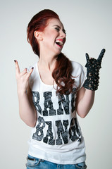 Rock shouting girl