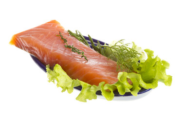  Salmon fillet garnished
