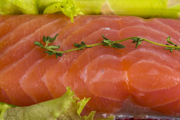  Salmon fillet garnished