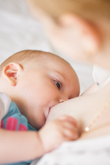 Breastfeeding closeup