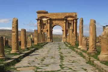 Deurstickers Algerije Boog van Trajanus-Site van Timgad-Algerije