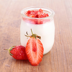 yogurt and strawberry