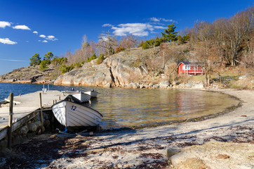 April season on Swedish sea coast