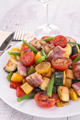 plate of cooked summer vegetables