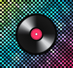 Music background with vinyl record