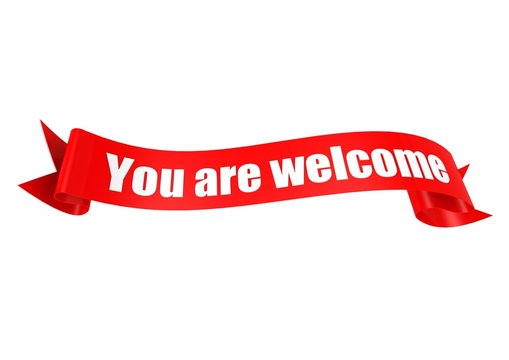 You are welcome ribbon