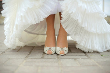 Bride Showing Her Shoes