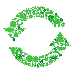Green vector recycle icon