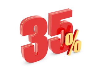 35 Percent off - red symbol