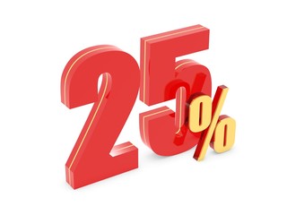25 Percent off - red symbol