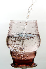 a glass of water.