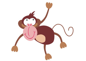 Vector cartoon monkey easy to edit
