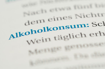 Fototapeta premium Alkoholkonsum Definition