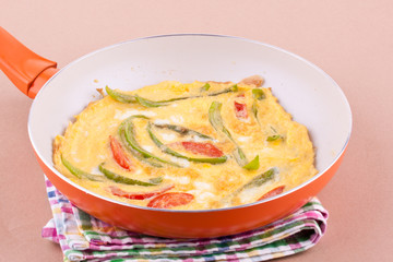 omlette with tomato and pepper