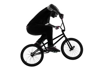Obraz premium man bmx acrobatic figure silhouette