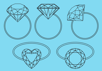 diamond rings, vector set
