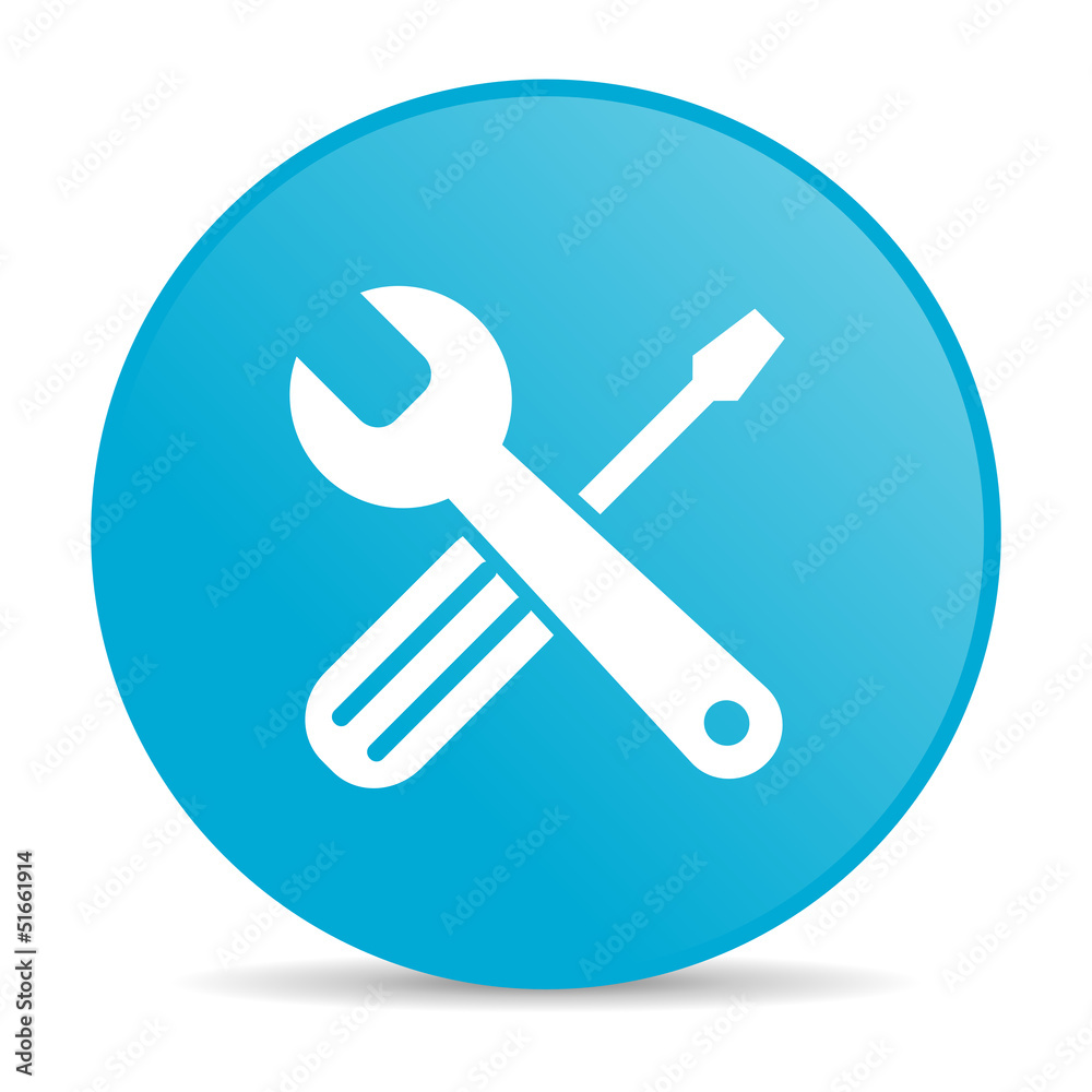 Poster tools blue circle web glossy icon