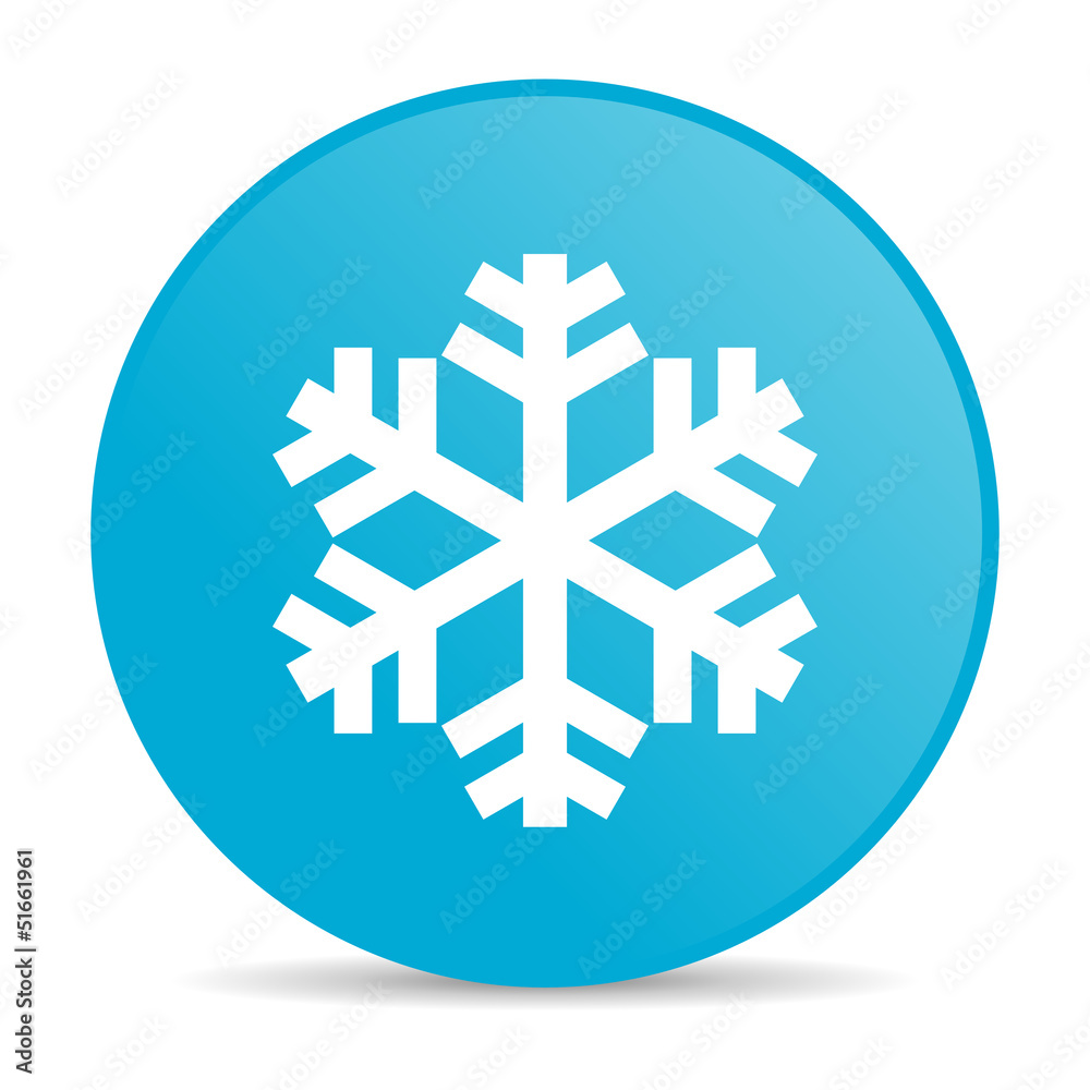 Poster snowflake blue circle web glossy icon