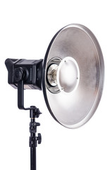 Studio light stand isolated on the white